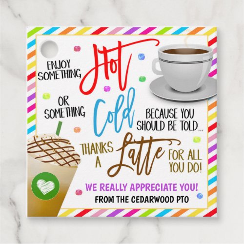 Thanks a Latte for all You Do Gift Tag