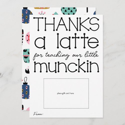 Thanks a latte Holiday Teacher Appreciation Card