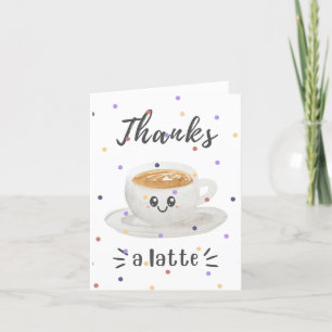 Thanks a Latte Letterpress Thank You Card