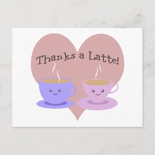 Thanks A Latte Postcard