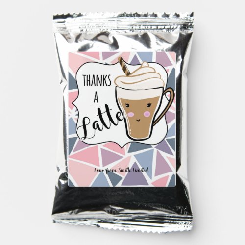 Thanks a latte purple gift card holder coffee coffee drink mix