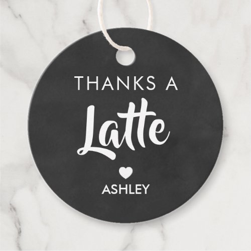 Thanks a Latte Tags Coffee Gift Tag Chalkboard Favor Tags
