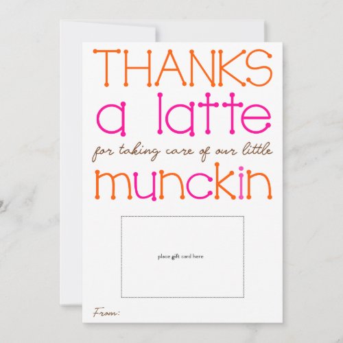 Thanks a latte Teacher Appreciation Card