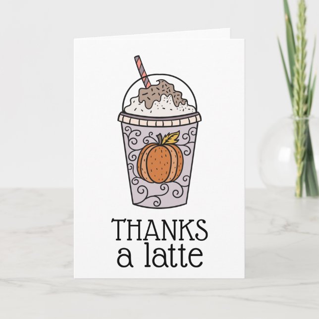 Thanks a Latte Thank you Card (Front)
