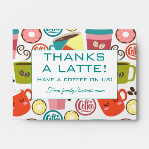 Thanks A Latte Thank You Cash Gift Envelope