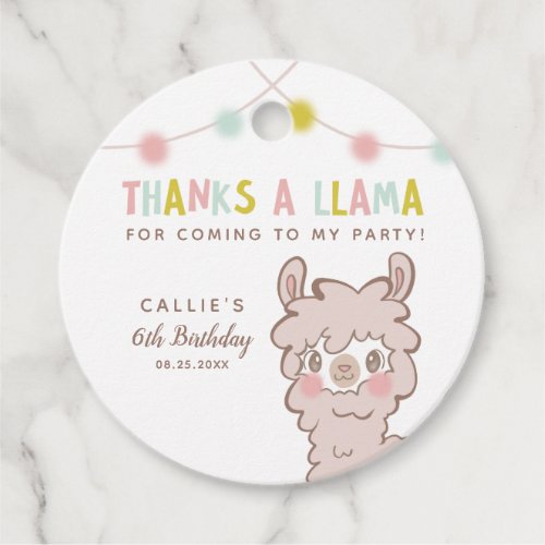 Thanks A Llama Alpaca Birthday Party Favor Tags