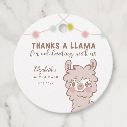 Thanks A Llama Cute Baby Shower Favor Tags