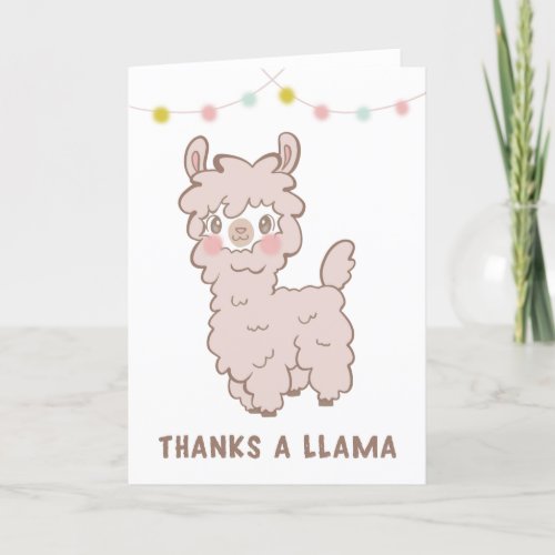 Thanks A Llama Funny Thank You Card