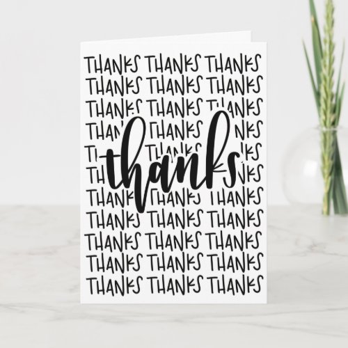 Thanks A Lot _ Thank You Card _ Black Calligraphy