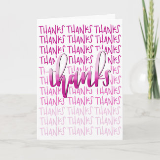 Thanks A Lot! - Thank You Card - Pink Calligraphy