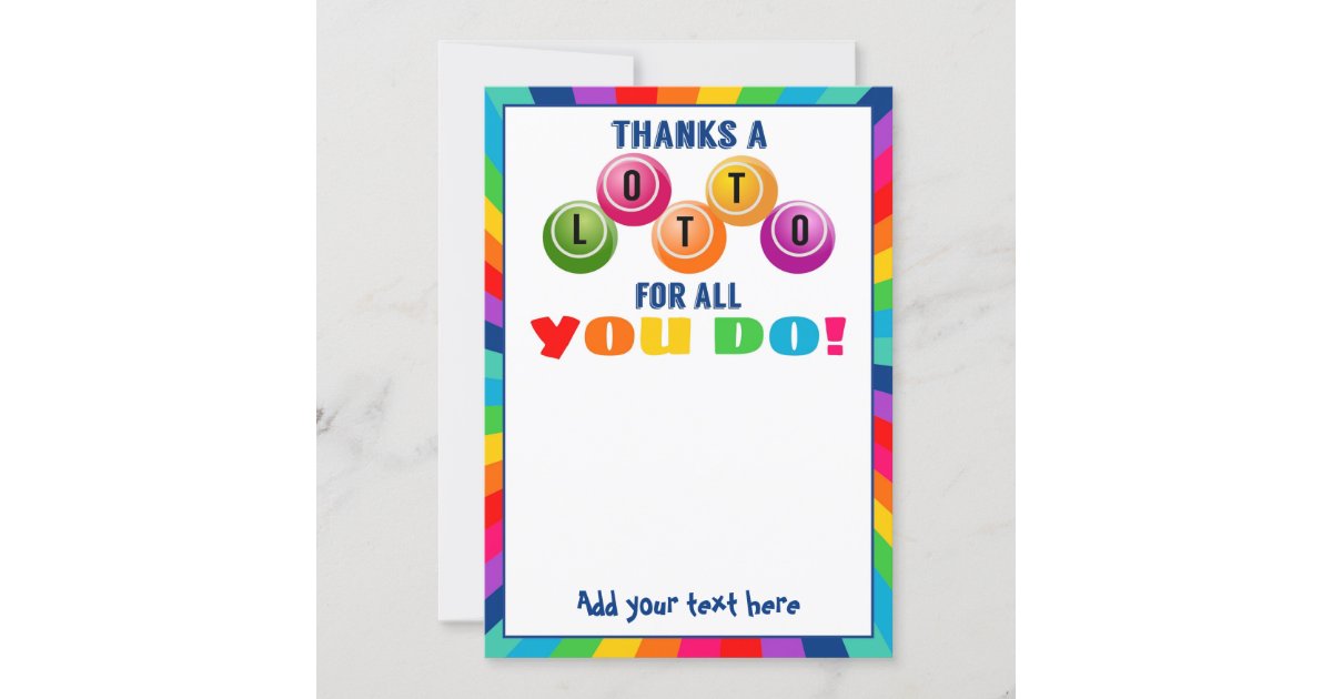 thanks-a-lotto-for-all-you-do-volunteer-gift-card-zazzle for Thanks A Lotto For All You Do Free Printable thanks a Lotto for all you do volunteer gift card | Zazzle for Thanks A Lotto For All You Do Free Printable