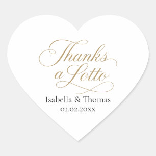 Thanks a Lotto Wedding Thank You Heart Sticker