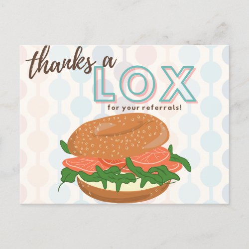 Thanks a Lox Real Estate Pop_by Invitation Postcard