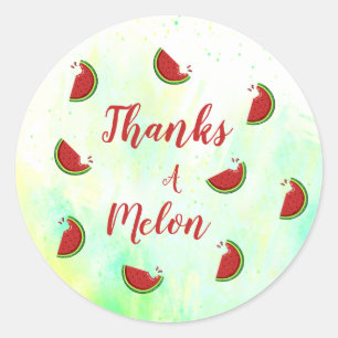 thanks a melon classic round sticker