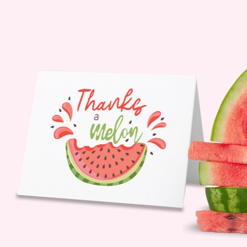 Thanks a Melon First Birthday Watermelon Thank You Card