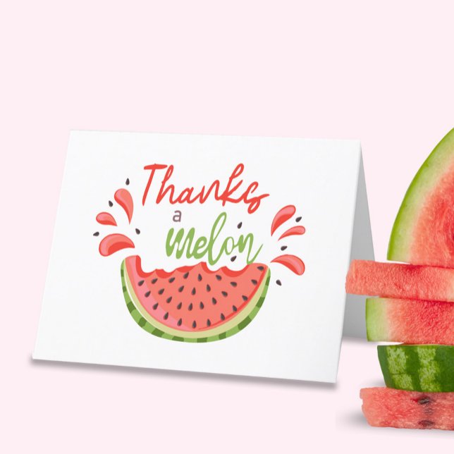 Thanks a Melon First Birthday Watermelon Thank You Card (Creator Uploaded)