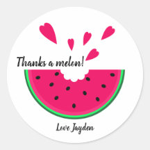 Thanks a melon! Personalized.  Melon and hearts