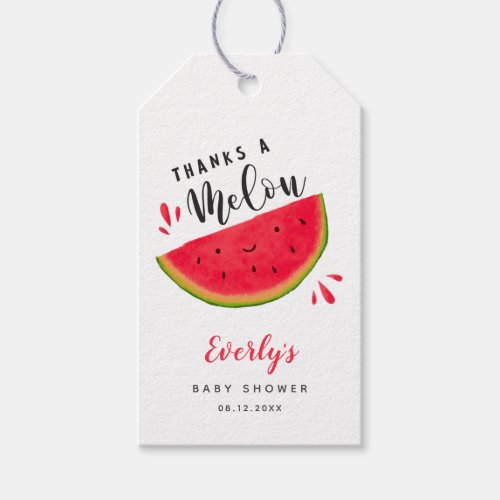 Thanks A Melon Summer Watermelon Baby Shower Gift Tags