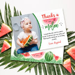 Thanks a Melon Sweet Watermelon Birthday Photo Thank You Card<br><div class="desc">Thanks a Melon Sweet Watermelon Birthday Photo Thank You Card</div>