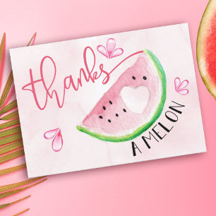Thanks a Melon Watercolor Watermelon Invitation
