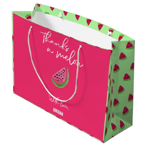 Thanks a Melon Watermelon 1st birthday Thank you Large Gift Bag