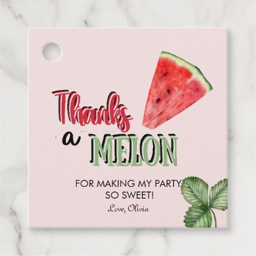 Thanks a Melon  Watermelon  Birthday Favor Favor Tags