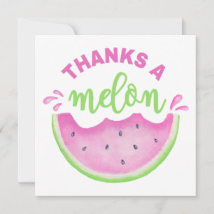 Thanks a Melon Watermelon Birthday Thank You Card