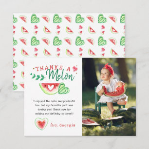 Thanks A Melon Watermelon Birthday Thank You Card