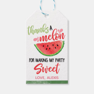 Thanks A Melon Watermelon Favor Tag - Red