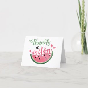 Thanks a Melon Watermelon first birthday Letterpress Thank You Card
