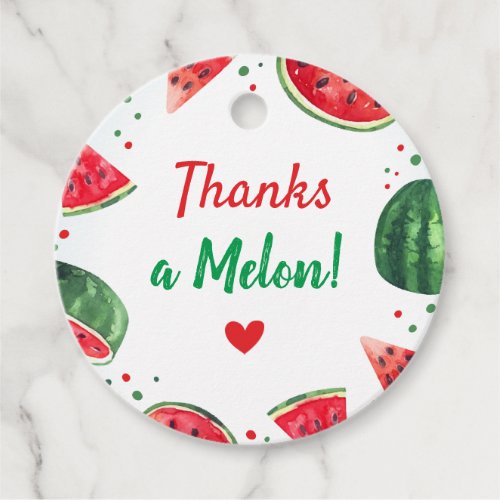 Thanks a Melon Watermelon Party Thank You Gift Favor Tags