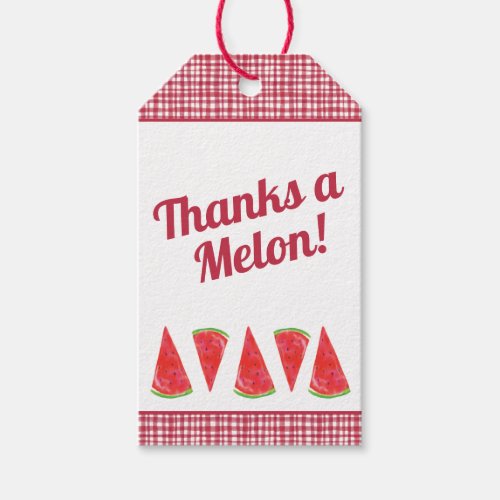 Thanks A Melon Watermelon Thank You Gift Tags