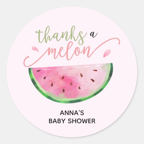 Thanks a Melon Watermelon thank you sticker