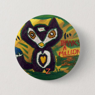 Thanks a Million with cat design. Button