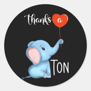 thanks a ton elephant thanksgiving classic round sticker