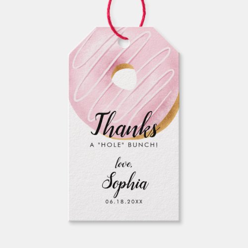 Thanks A Whole Bunch Donut Birthday Party Gift Tags
