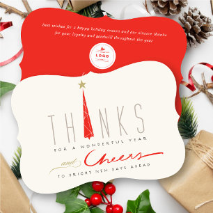 Thanks And Cheers Tall Tree Corporate Business Hol Holiday Card