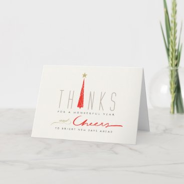 Thanks And Cheers Tall Tree Corporate Business Holiday Card
