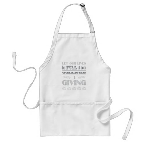 Thanks and Giving Typography Quote Adult Apron