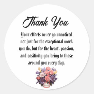 Thanks Appreciation Administrative Professionals  Classic Round Sticker