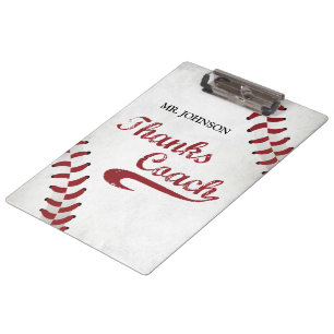 Thanks Baseball Coach Large Grunge Baseball Clipboard