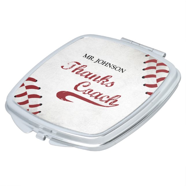 Thanks Baseball Coach Large Grunge Baseball Compact Mirror (Turned)