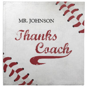 Thanks Baseball Coach Large Grunge Baseball Napkin