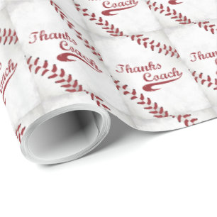 Thanks Baseball Coach Large Grunge Baseball Wrapping Paper