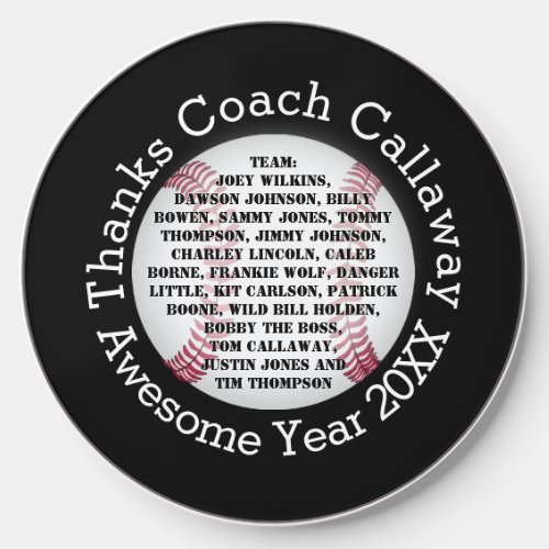 Thanks Baseball Coach with Team Names       Wirele Wireless Charger