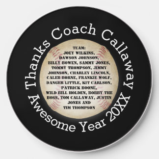 Thanks Baseball Coach with Team Names Wireless Charger