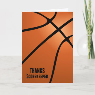 Thanks Basketball Scorekeeper for Your Hard Work Letterpress Thank You Card