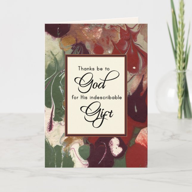 Thanks be to God for His Gift Christmas Card (Front)