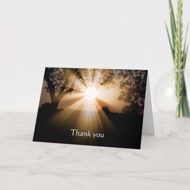 Thanks Beautiful Light Breaking Sunrise Scripture Card (Front)