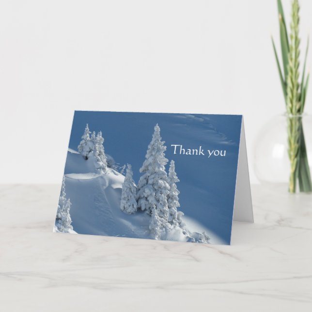 Thanks Beautiful Mountain Snow Trees Card (Front)